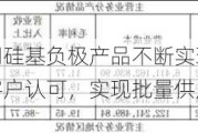 杉杉股份：公司硅基负极产品不断实现技术突破，持续获得海内外客户认可，实现批量供应