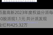 百盈高新2023年度权益分派每10股派现1.1元 共计派发现金红利425.32万