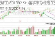 海天精工(601882.SH)董事兼总经理王焕卫拟减持不超200万股