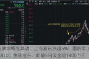 卫星互联网概念异动，上海瀚讯涨超5%！国防军工ETF（512810）快速拉升，此前5日吸金超1400万元