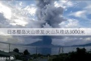 日本樱岛火山喷发 火山灰柱达3000米