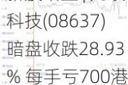 新股暗盘 | 元续科技(08637)暗盘收跌28.93% 每手亏700港元