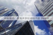 中科海讯：智海声学拟减持不超 3%股份