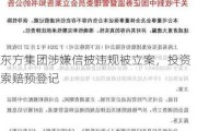 东方集团涉嫌信披违规被立案，投资索赔预登记