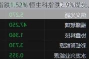 收评：恒指跌1.52% 恒生科指跌2.9%煤炭、黄金股逆势上涨