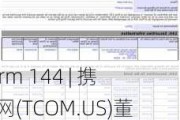 Form 144 | 携程网(TCOM.US)董事拟出售32.4万股股份，价值约1,827.68万美元