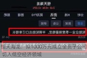 恒天海龙：拟1000万元成立全资子公司 切入低空经济领域