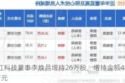 昌红科技董事李焕昌增持26万股，增持金额438.62万元