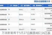 万润新能将于5月27日解禁487.54万股