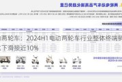 电动两轮车：2024H1电动两轮车行业整体终端销量同比下滑接近10%