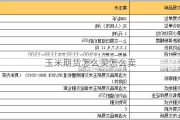 玉米期货怎么买怎么卖