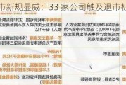 退市新规显威：33 家公司触及退市标准