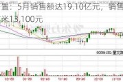 金地商置：5月销售额达19.10亿元，销售均价每平方米13,100元