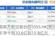 中国南方航空股份(01055.HK)预计上半年净亏损10.6亿到15.8亿元