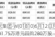 小米集团-W(01810)6月12日斥资4801.75万港元回购280万股