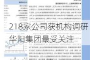 218家公司获机构调研 华阳集团最受关注