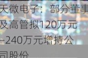 天微电子：部分董事及高管拟120万元―240万元增持公司股份