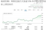 继续狂飙！特斯拉股价大涨逾10% 华尔街分析师纷纷上调目标价