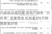 内房股早盘回暖 房地产融资“白名单”密集落地 机构看好6月销售数据好转