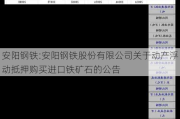 安阳钢铁:安阳钢铁股份有限公司关于动产浮动抵押购买进口铁矿石的公告