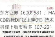 东方证券（600958）：MACD指标DIF线上穿0轴-技术指标上后市看多（07-22）