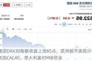 德国DAX30指数收盘上涨65点，欧洲股市表现分化：法国CAC40、意大利富时MIB领涨