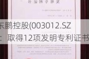 东鹏控股(003012.SZ)：取得12项发明专利证书