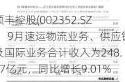 顺丰控股(002352.SZ)：9月速运物流业务、供应链及国际业务合计收入为248.27亿元，同比增长9.01%