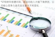 *ST有树年报遭问询，被追问收入大幅下滑原因，公司核心竞争力是否发生重大不利变化