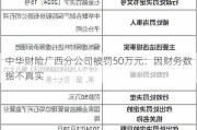 中华财险广西分公司被罚50万元：因财务数据不真实