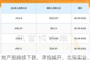 地产股持续下跌，津投城开、北辰实业、万通发展跌近9%