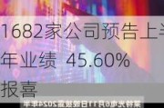 1682家公司预告上半年业绩  45.60%报喜