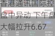 香港通讯国际控股盘中异动 下午盘大幅拉升6.67%