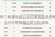 新三板基础层公司ST莱因登龙虎榜：当日价格振幅达到100.00%