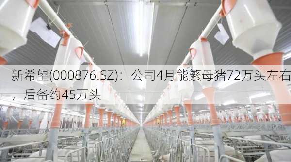 新希望(000876.SZ)：公司4月能繁母猪72万头左右，后备约45万头