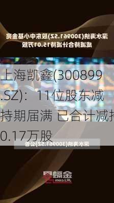 上海凯鑫(300899.SZ)：11位股东减持期届满 已合计减持10.17万股