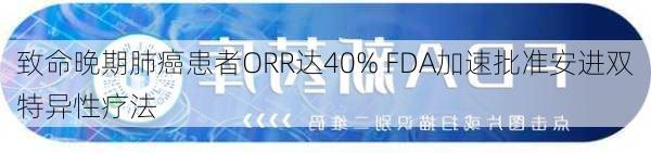 致命晚期肺癌患者ORR达40% FDA加速批准安进双特异性疗法