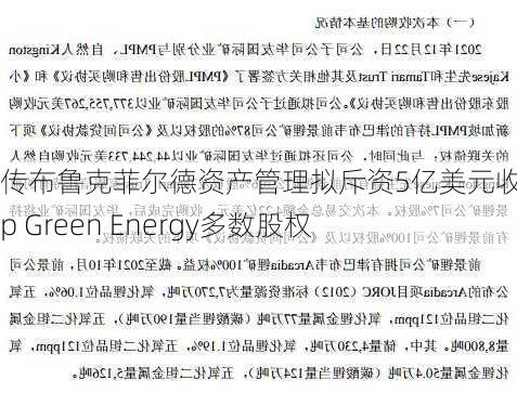 传布鲁克菲尔德资产管理拟斥资5亿美元收购Leap Green Energy多数股权