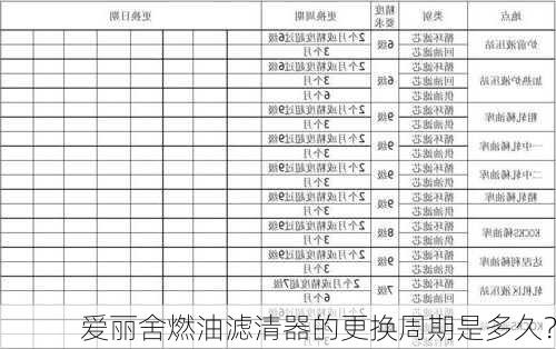 爱丽舍燃油滤清器的更换周期是多久？