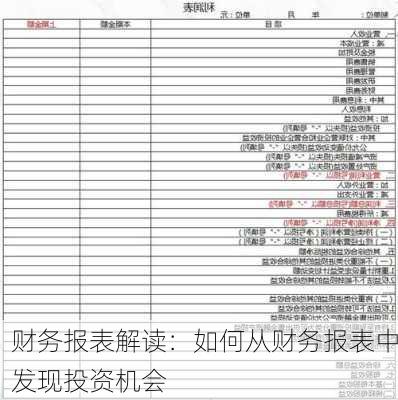 财务报表解读：如何从财务报表中发现投资机会