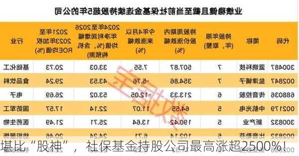 堪比“股神”，社保基金持股公司最高涨超2500%！