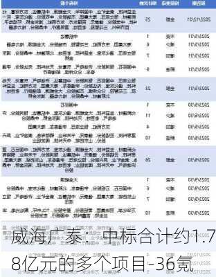 威海广泰：中标合计约1.78亿元的多个项目-36氪