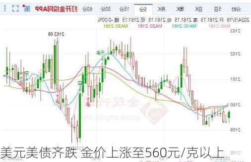 美元美债齐跌 金价上涨至560元/克以上