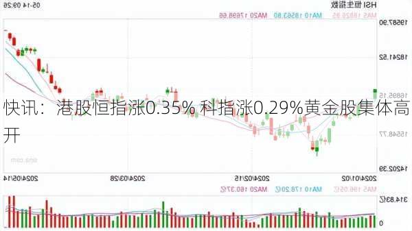 快讯：港股恒指涨0.35% 科指涨0.29%黄金股集体高开