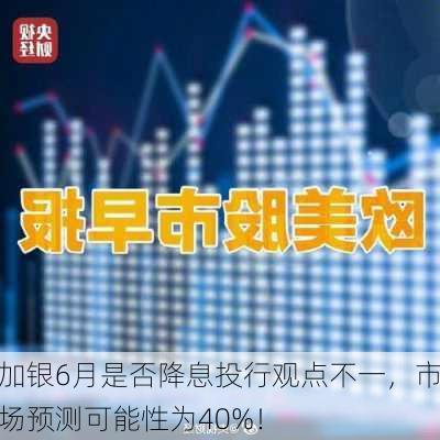 加银6月是否降息投行观点不一，市场预测可能性为40%！