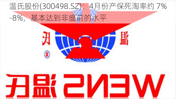 温氏股份(300498.SZ)：4月份产保死淘率约 7%-8%，基本达到非瘟前的水平