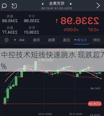 中控技术短线快速跳水 现跌超7%