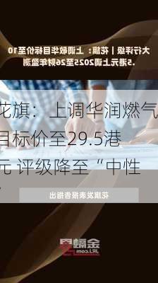 花旗：上调华润燃气目标价至29.5港元 评级降至“中性”