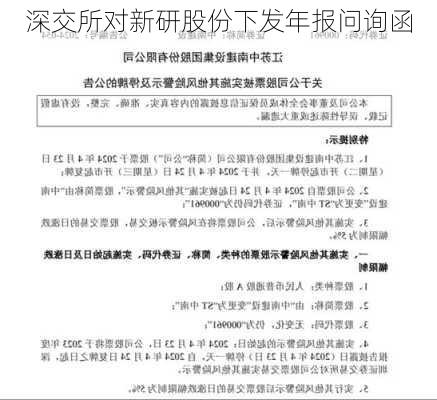 深交所对新研股份下发年报问询函