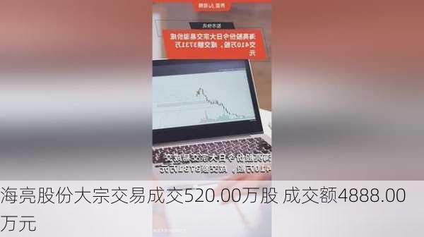 海亮股份大宗交易成交520.00万股 成交额4888.00万元